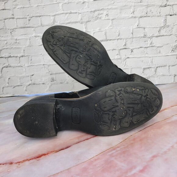 Korks Boots Womens 9.5 Thyone Black Side Zip Leather Suede Ankle Bootie - Picture 5 of 7